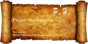 Pajor Hortenzia névjegykártya